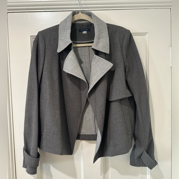 Tommy Hilfiger Grey Open Front lapel Blazer Jacket 10 - Picture 10 of 10